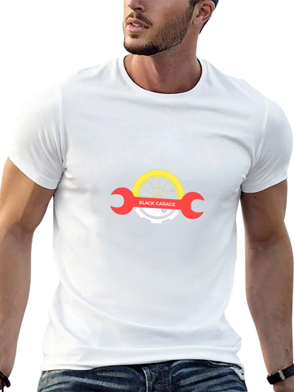 Black Garage Bike Mechanic T-Shirt
