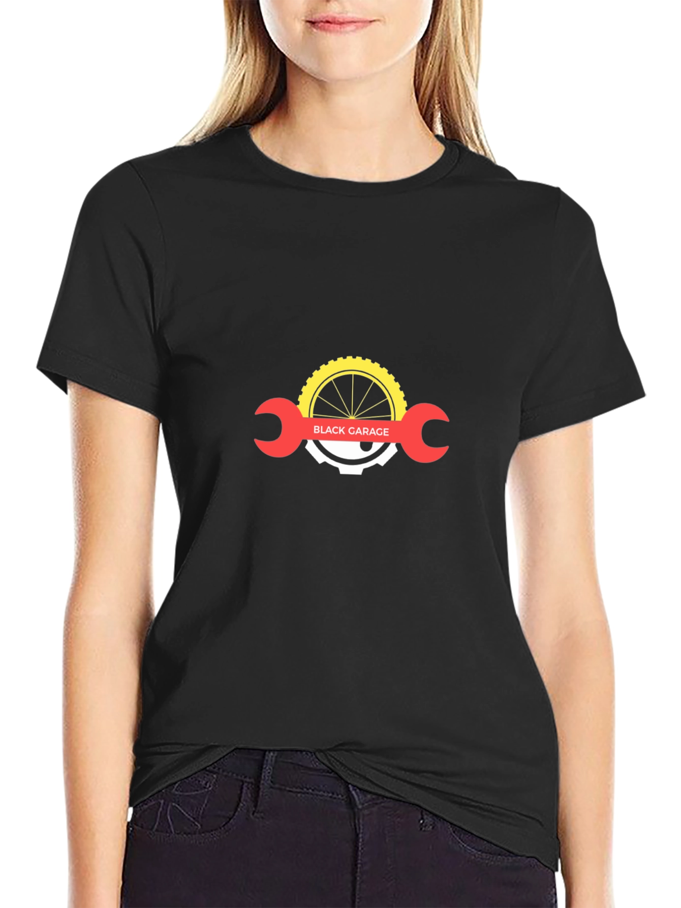 Black Garage Bike Mechanic T-Shirt
