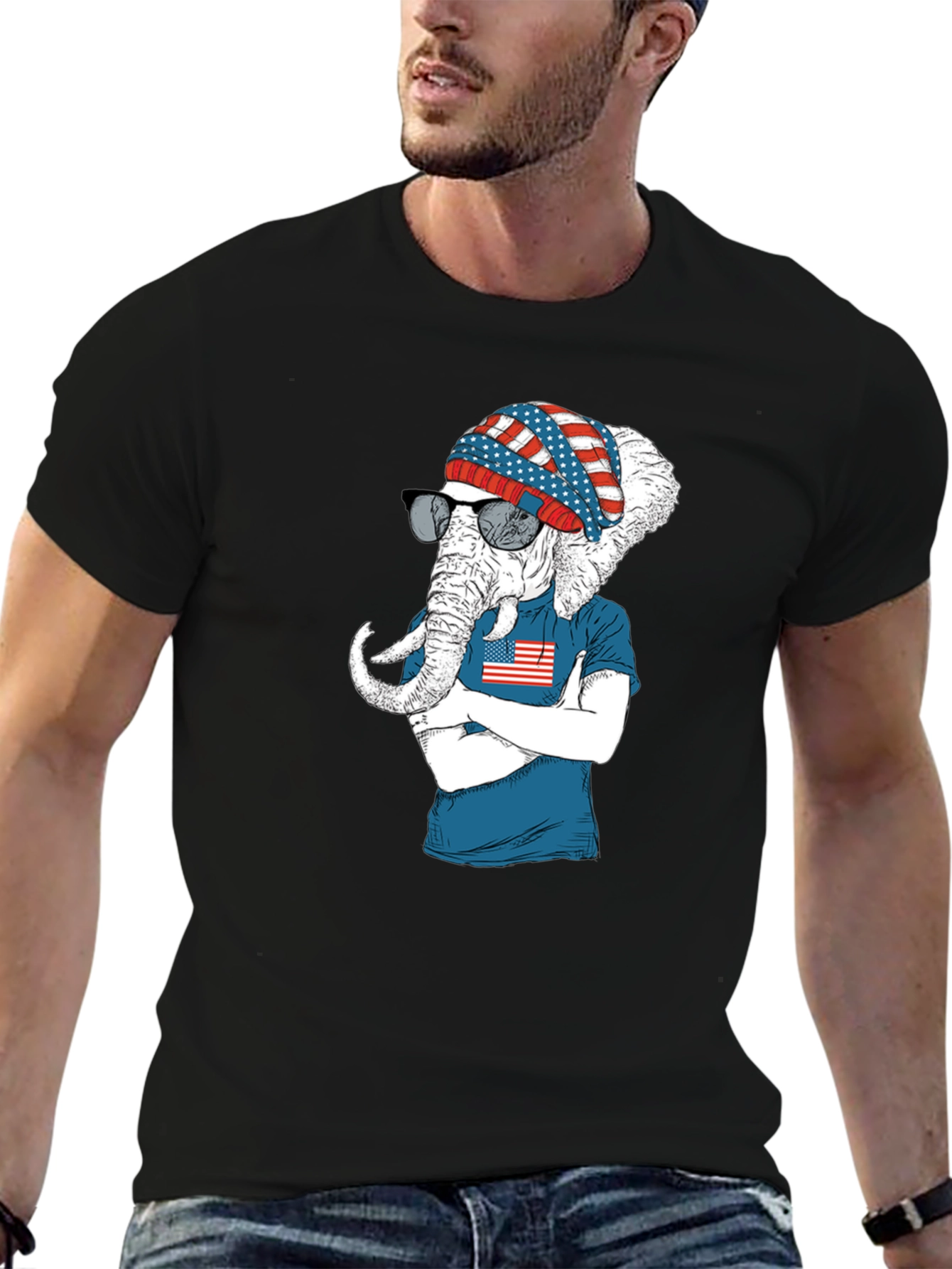 Patriotic Elephant T-Shirt - USA Pride