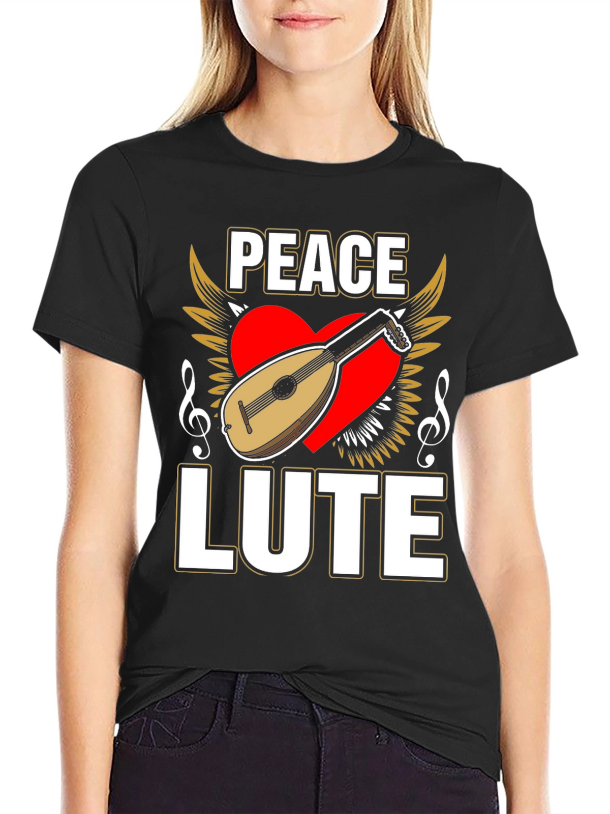 Peace Lute T-Shirt - Musical Harmony Tee