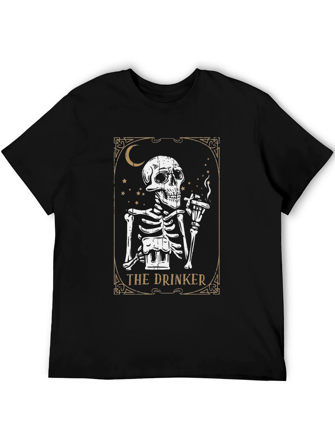 The Drinker Skeleton T-Shirt - Black Graphic Tee