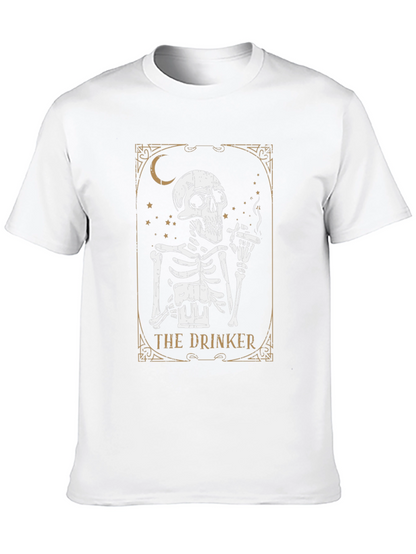 The Drinker Skeleton T-Shirt - Black Graphic Tee