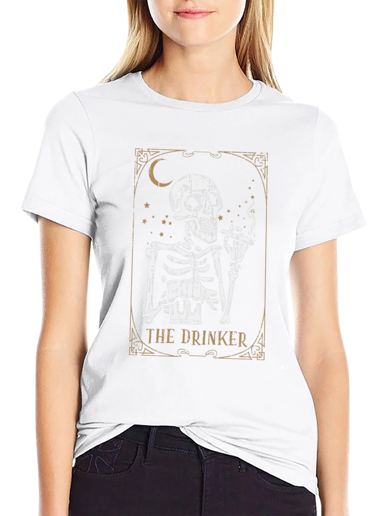 The Drinker Skeleton T-Shirt - Black Graphic Tee