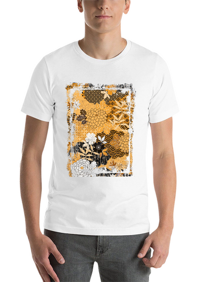 Floral Pattern Graphic Tee - Black