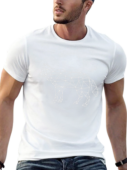 Geometric Wolf Graphic Tee - Stylish Black T-Shirt