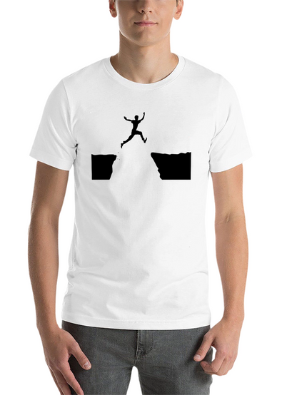 Leap of Faith Graphic Tee - Black Cotton T-Shirt