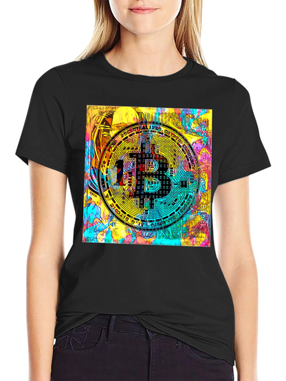 Bitcoin Crypto Art Black T-Shirt