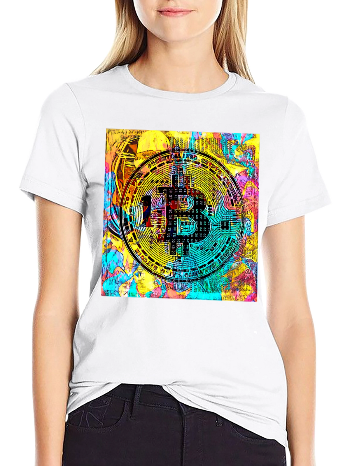 Bitcoin Crypto Art Black T-Shirt