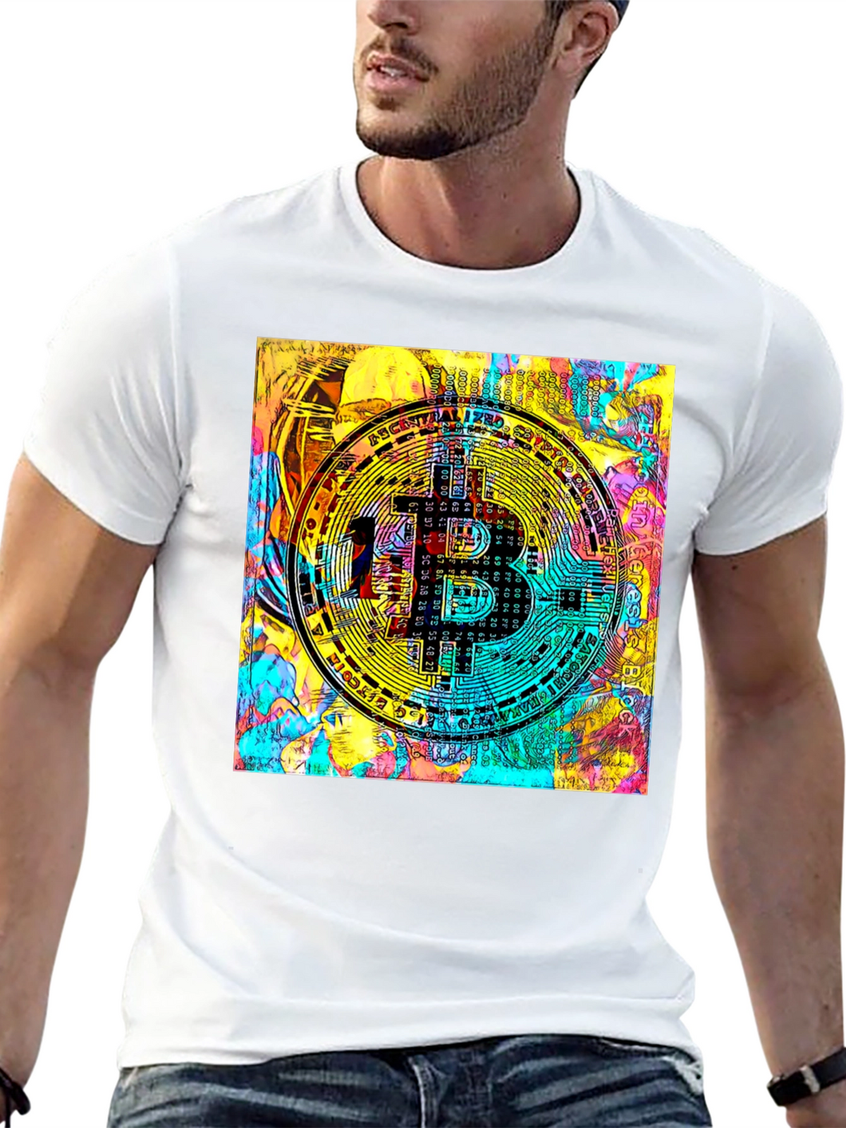 Bitcoin Crypto Art Black T-Shirt