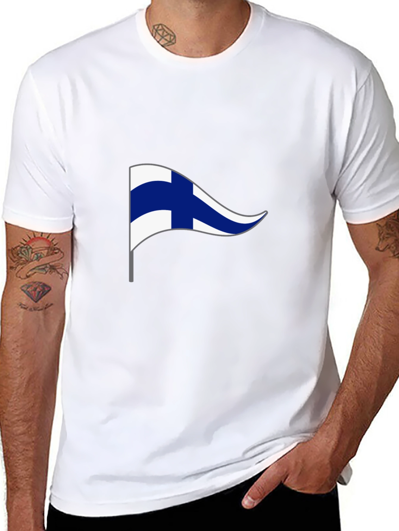 Finland Pennant Flag Graphic T-Shirt