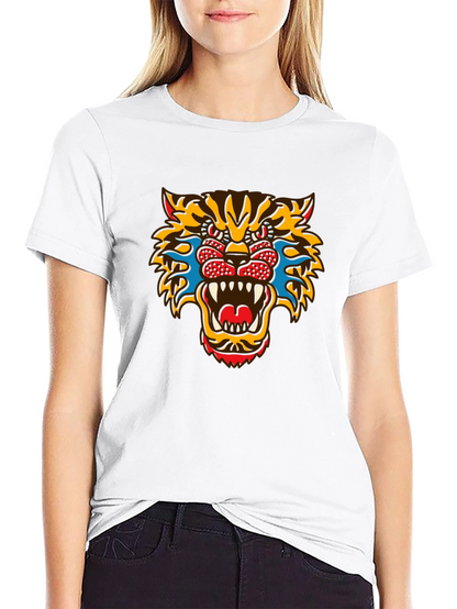 Bold Graphic Tee - Fierce Tiger Print