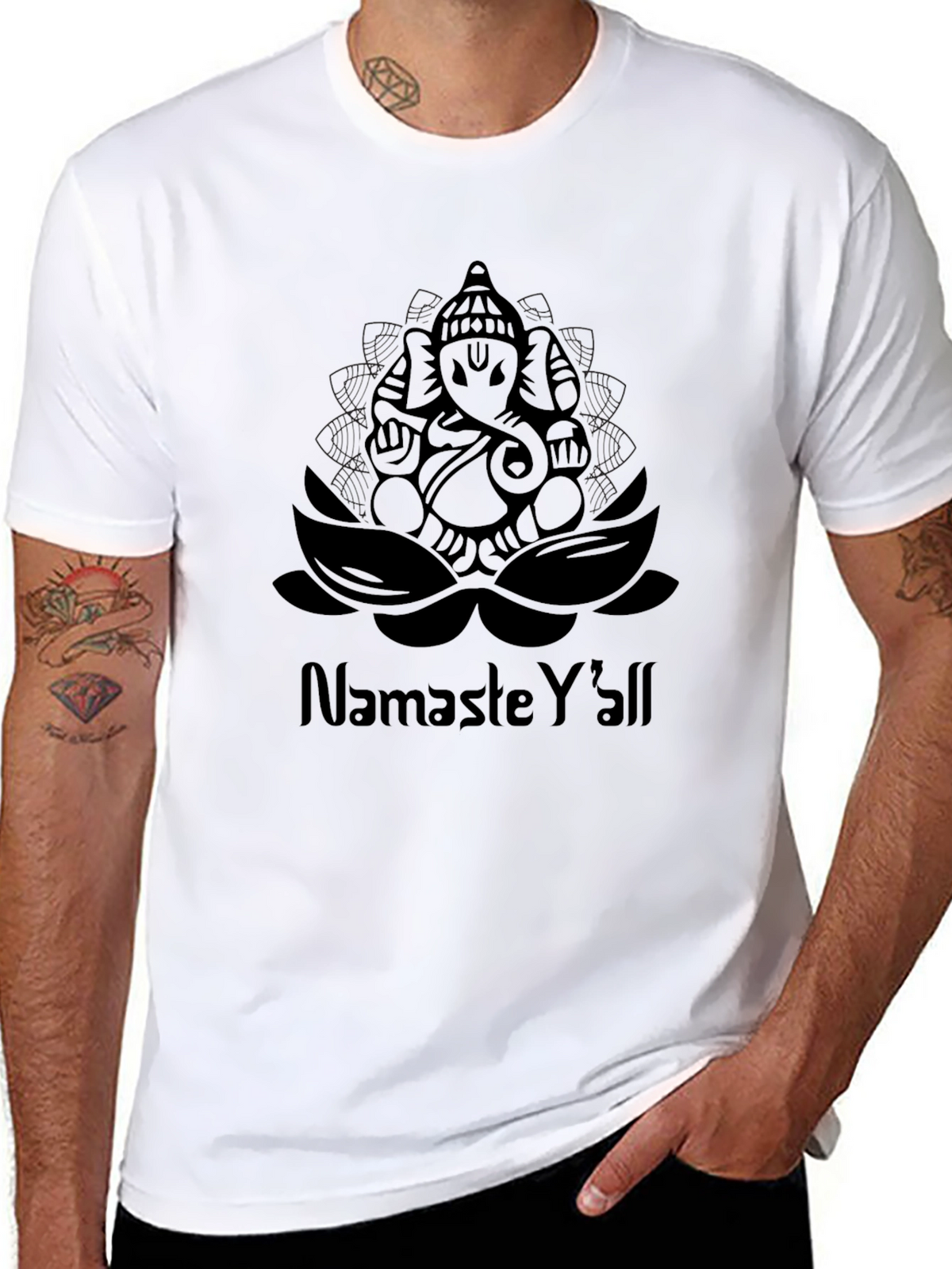 Namaste Yall Ganesha Graphic T-Shirt - Stylish Comfort