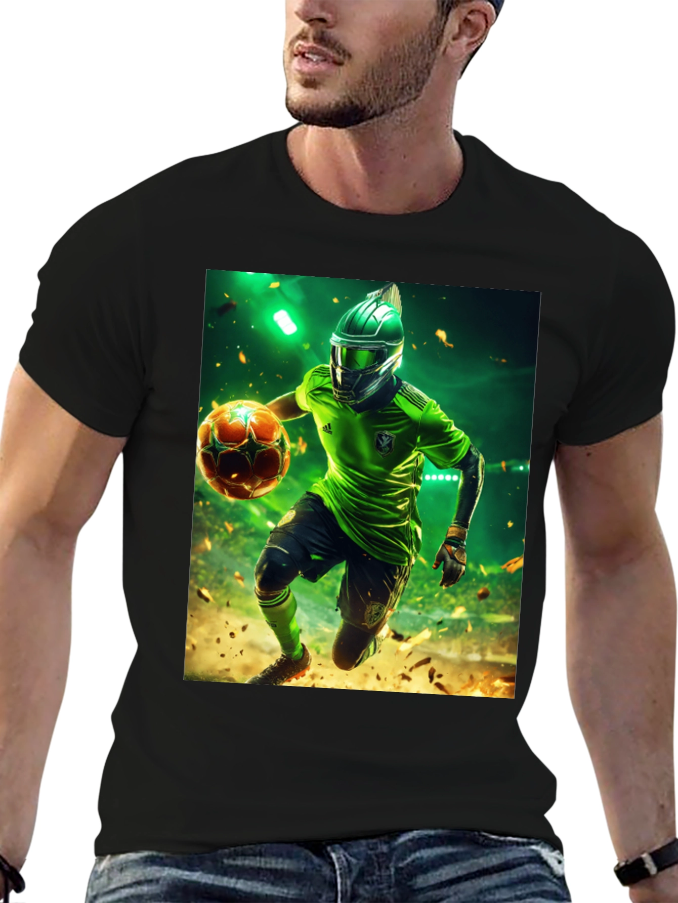 Futuristic Soccer Player Graphic Tee