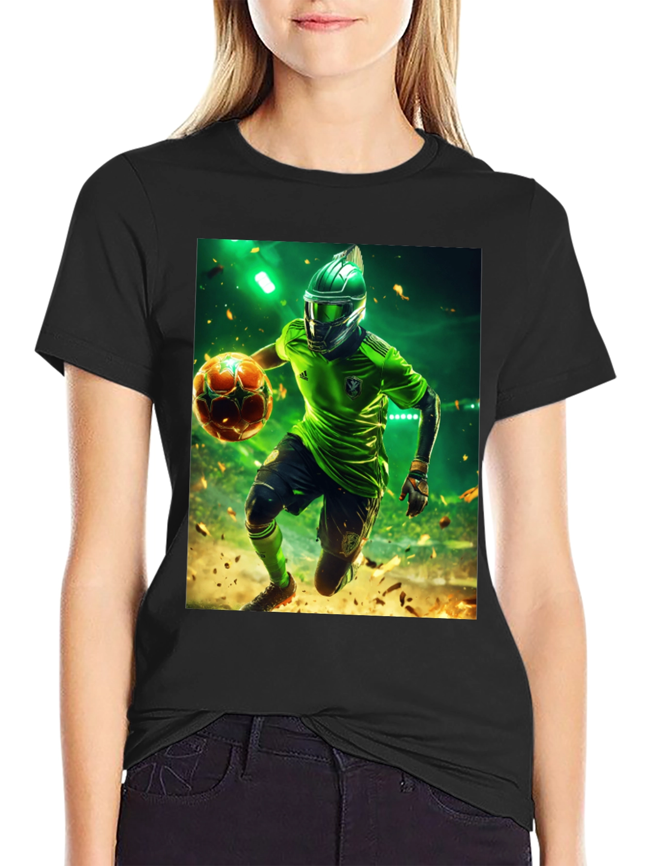 Futuristic Soccer Player Graphic Tee