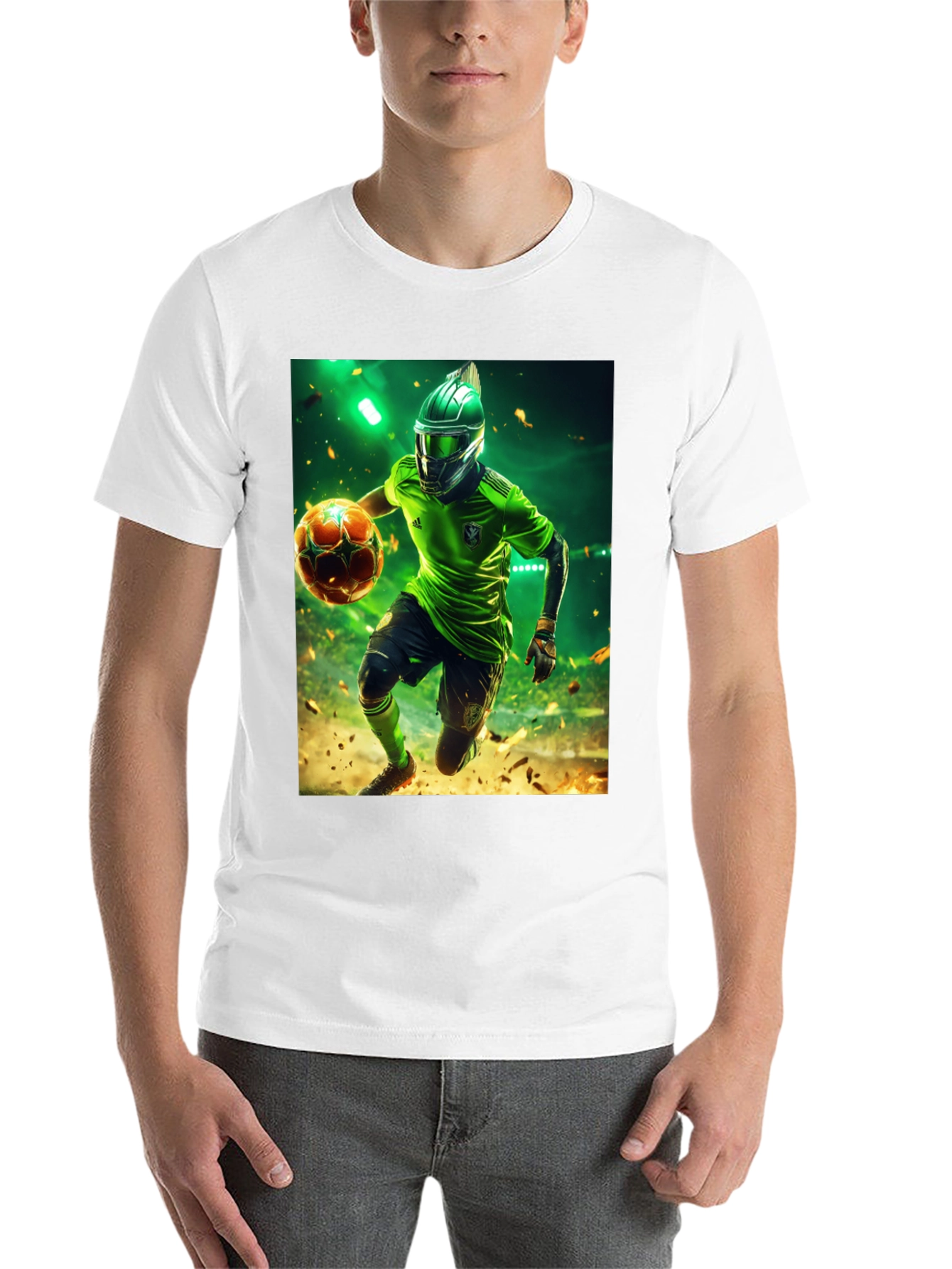 Futuristic Soccer Player Graphic Tee