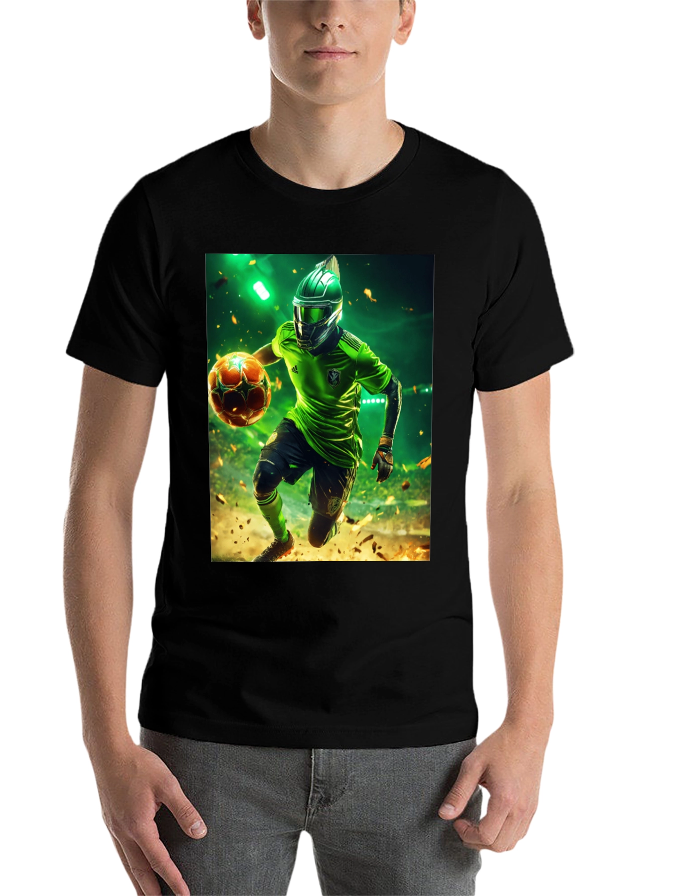 Futuristic Soccer Player Graphic Tee