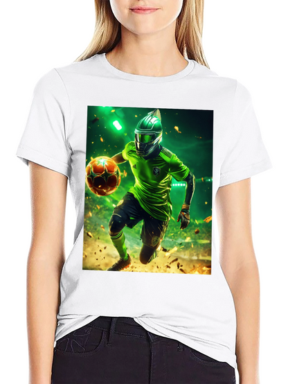 Futuristic Soccer Player Graphic Tee