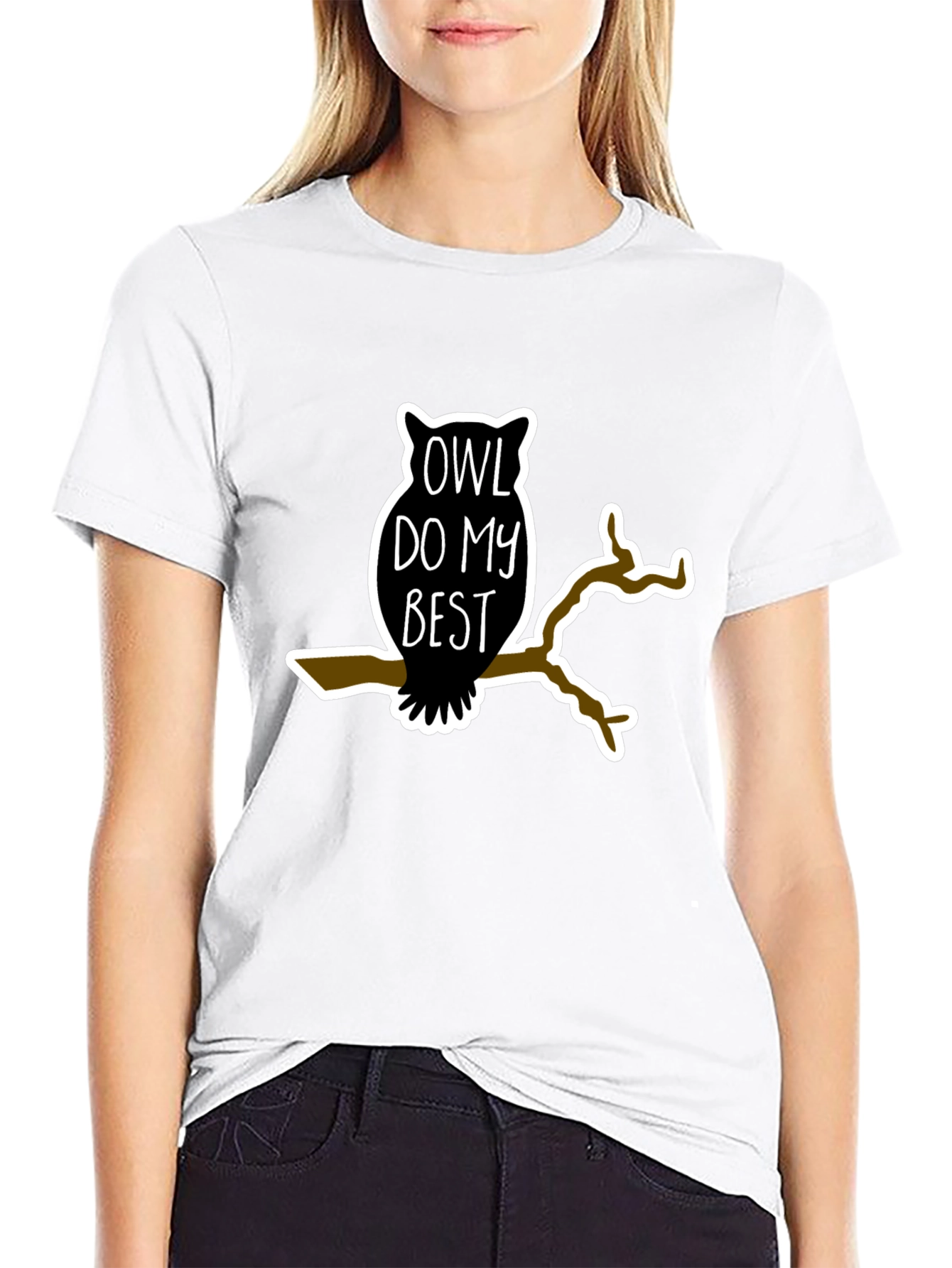 Owl Do My Best Black Graphic Tee