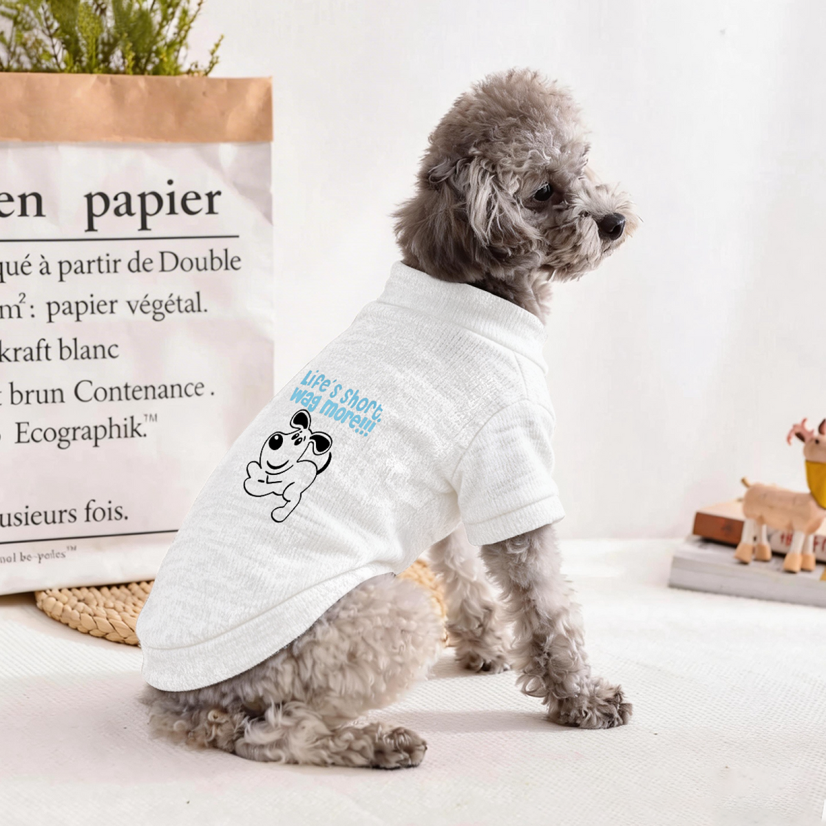 Life's Short Wag More Funny Pet Cardigan Sweater