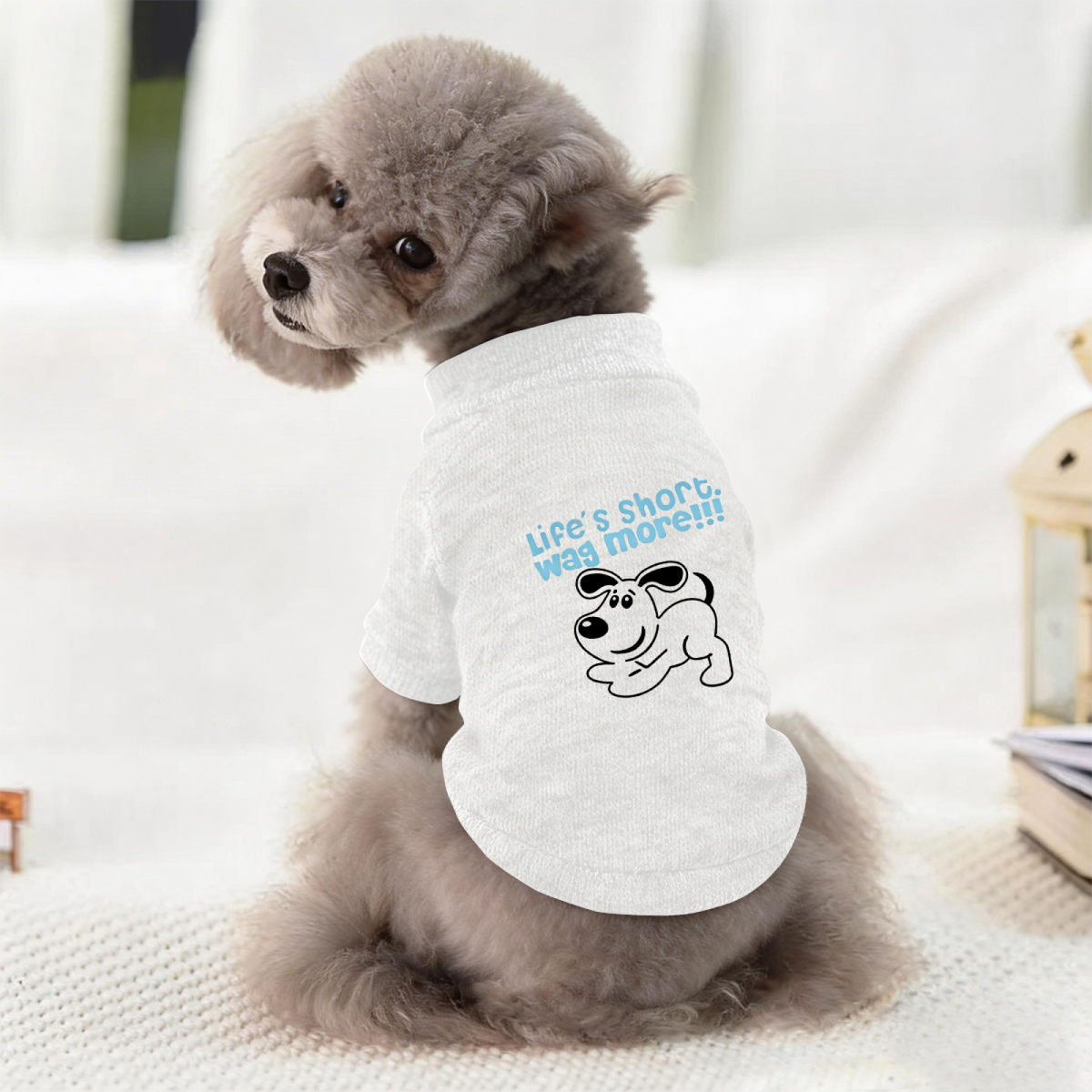 Life's Short Wag More Funny Pet Cardigan Sweater
