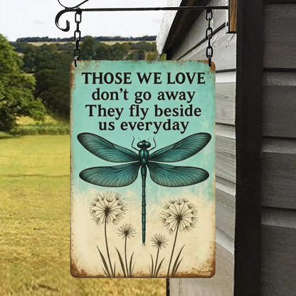 Dragonfly Remembrance Memorial Vintage Tin Wall Art