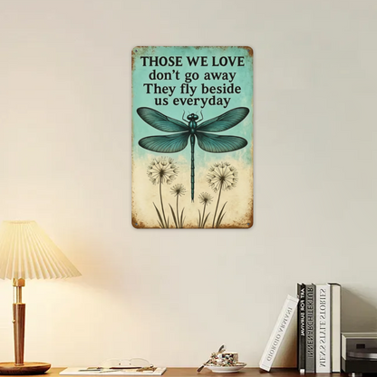 Dragonfly Remembrance Memorial Vintage Tin Wall Art