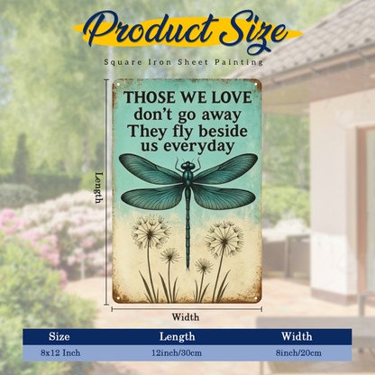 Dragonfly Remembrance Memorial Vintage Tin Wall Art
