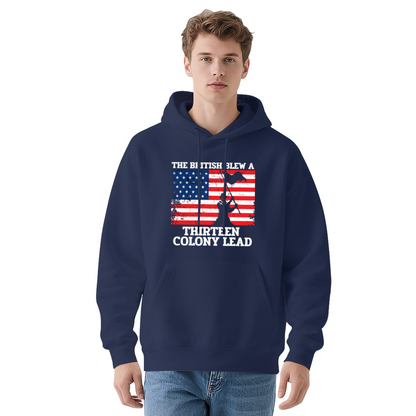 Patriotic 13 Colonies Funny Flag Graphic Hoodie, Cozy Daily Pullover