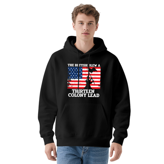 Patriotic 13 Colonies Funny Flag Graphic Hoodie, Cozy Daily Pullover