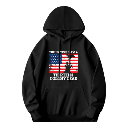 Patriotic 13 Colonies Funny Flag Graphic Hoodie, Cozy Daily Pullover