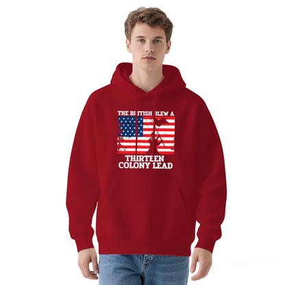 Patriotic 13 Colonies Funny Flag Graphic Hoodie, Cozy Daily Pullover
