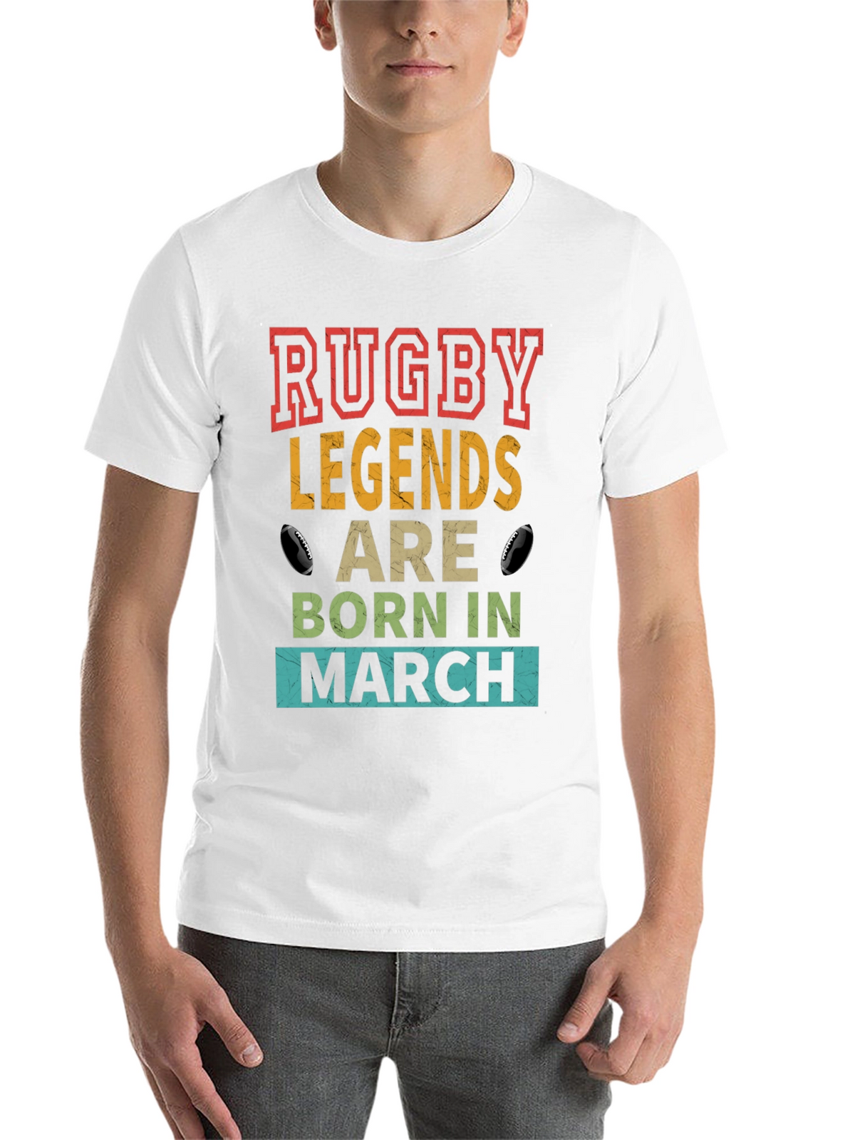 Rugby Legends Born in March T-Shirt