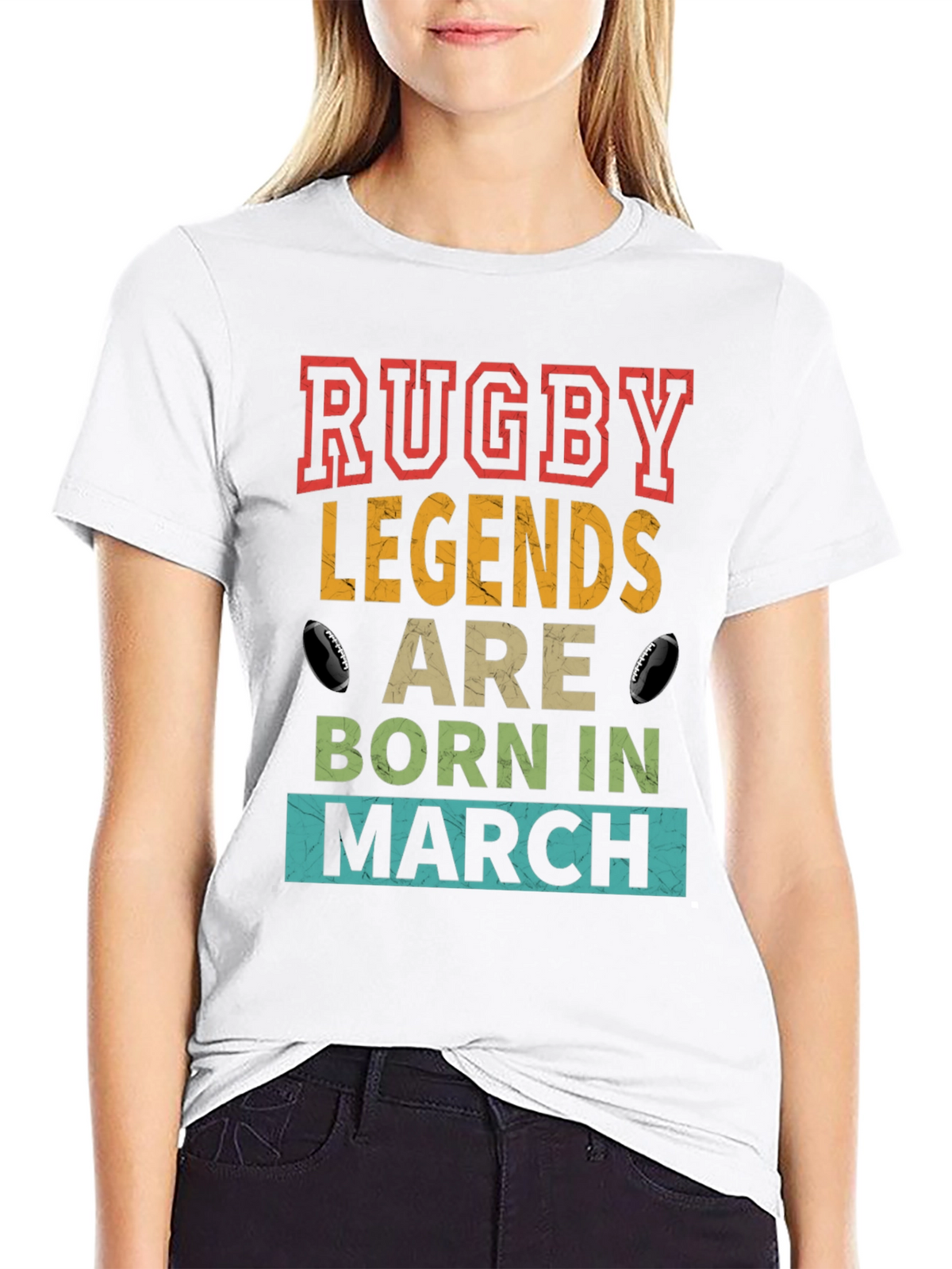 Rugby Legends Born in March T-Shirt