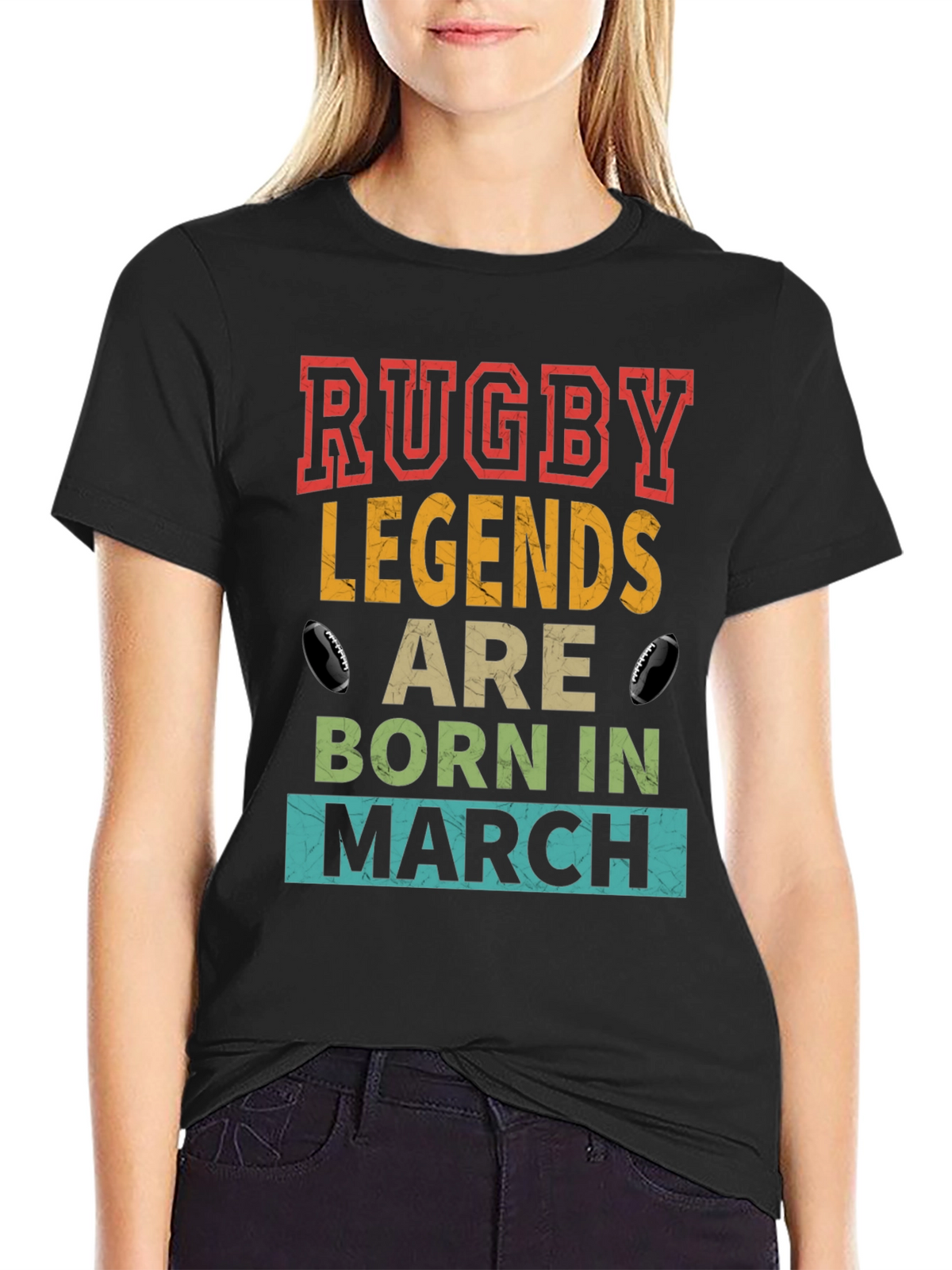 Rugby Legends Born in March T-Shirt
