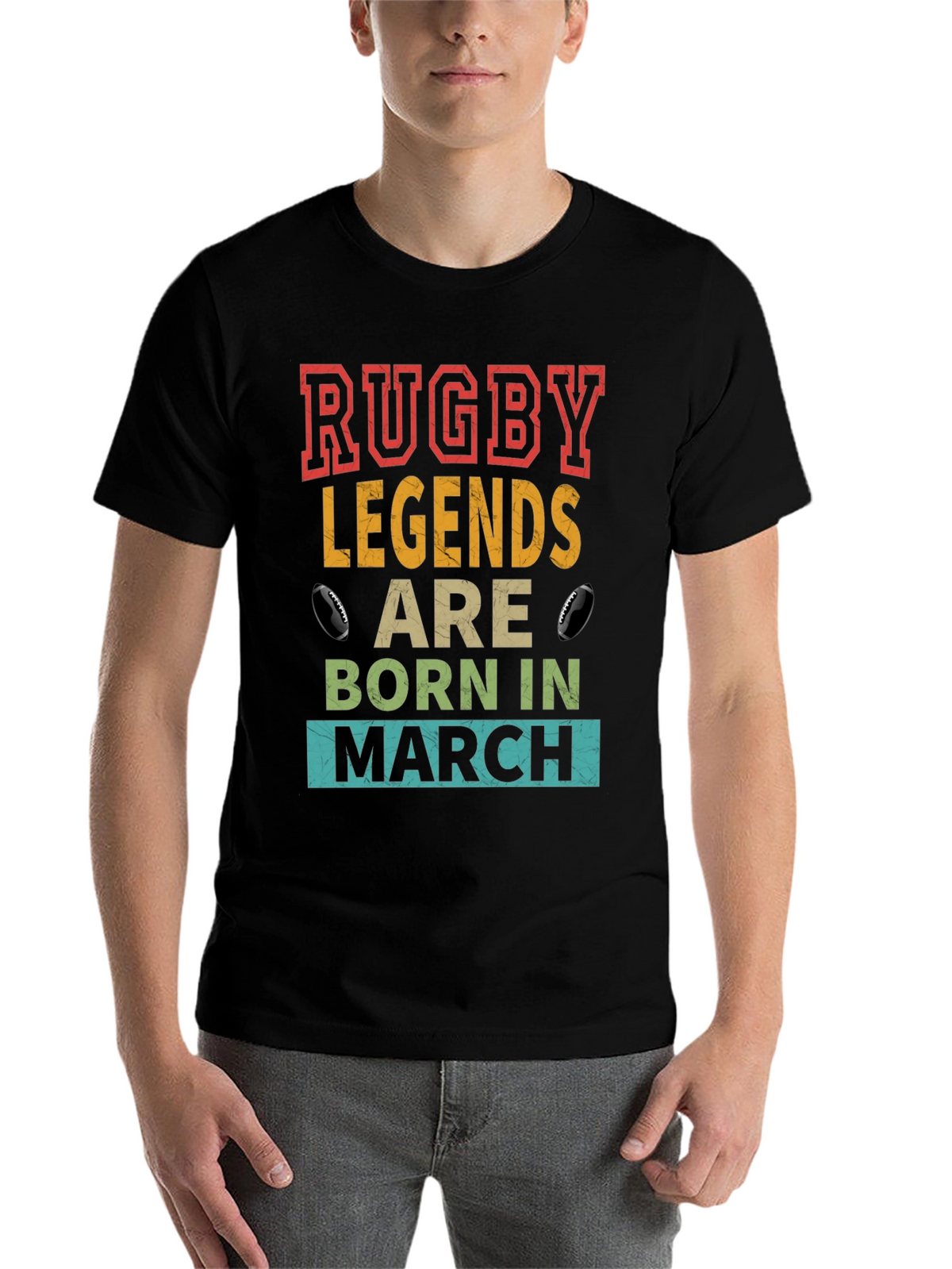 Rugby Legends Born in March T-Shirt