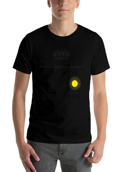 January Girl Sunshine Hurricane Black T-Shirt