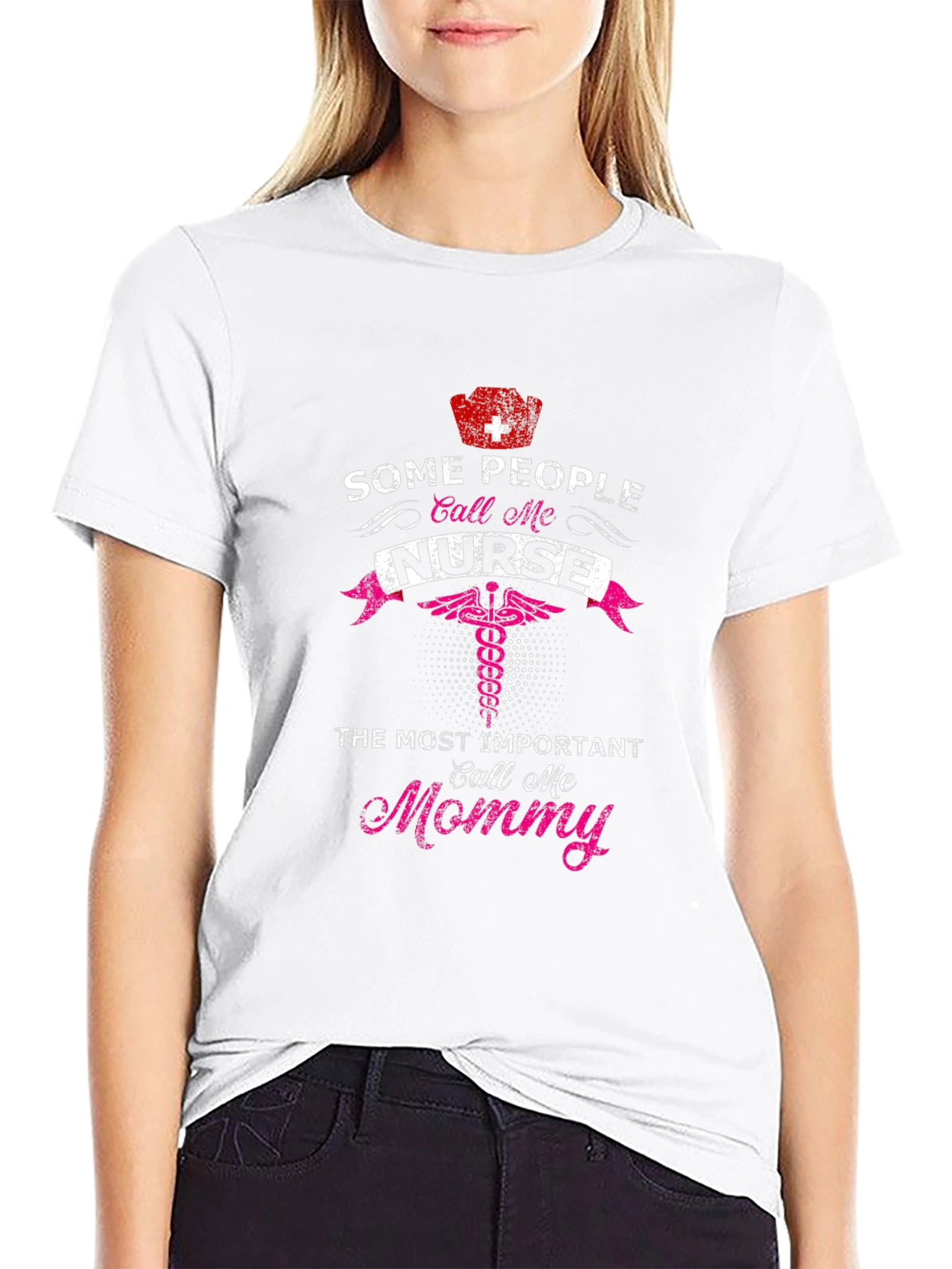 Nurse Mommy Graphic Tee - Black