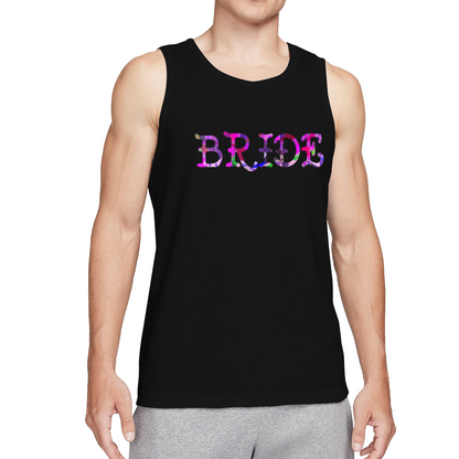 Colorful Tie Dye BRIDE Letter Bachelorette Men¡¯s Casual Tank Top