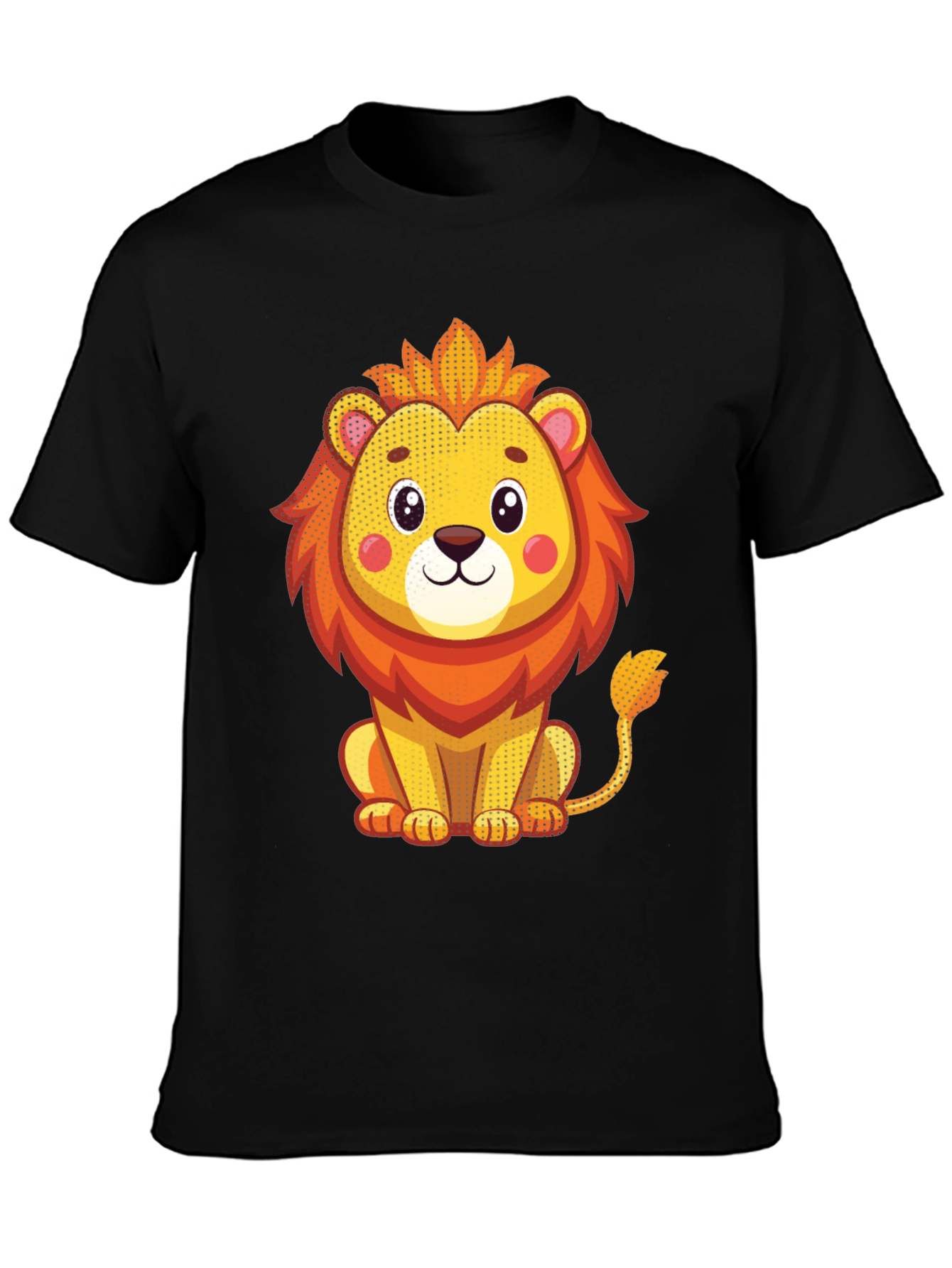 Cute Lion Graphic T-Shirt - Unisex Black Tee