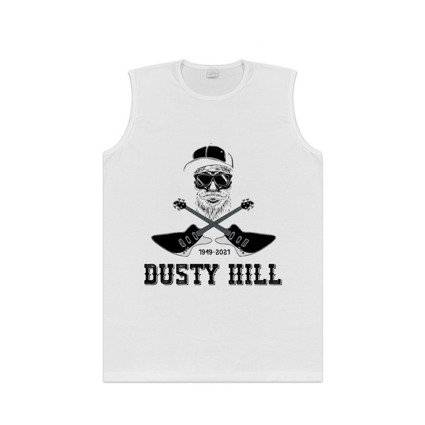 Dusty Hill Guitar Skull Memorial Rock Tank Top