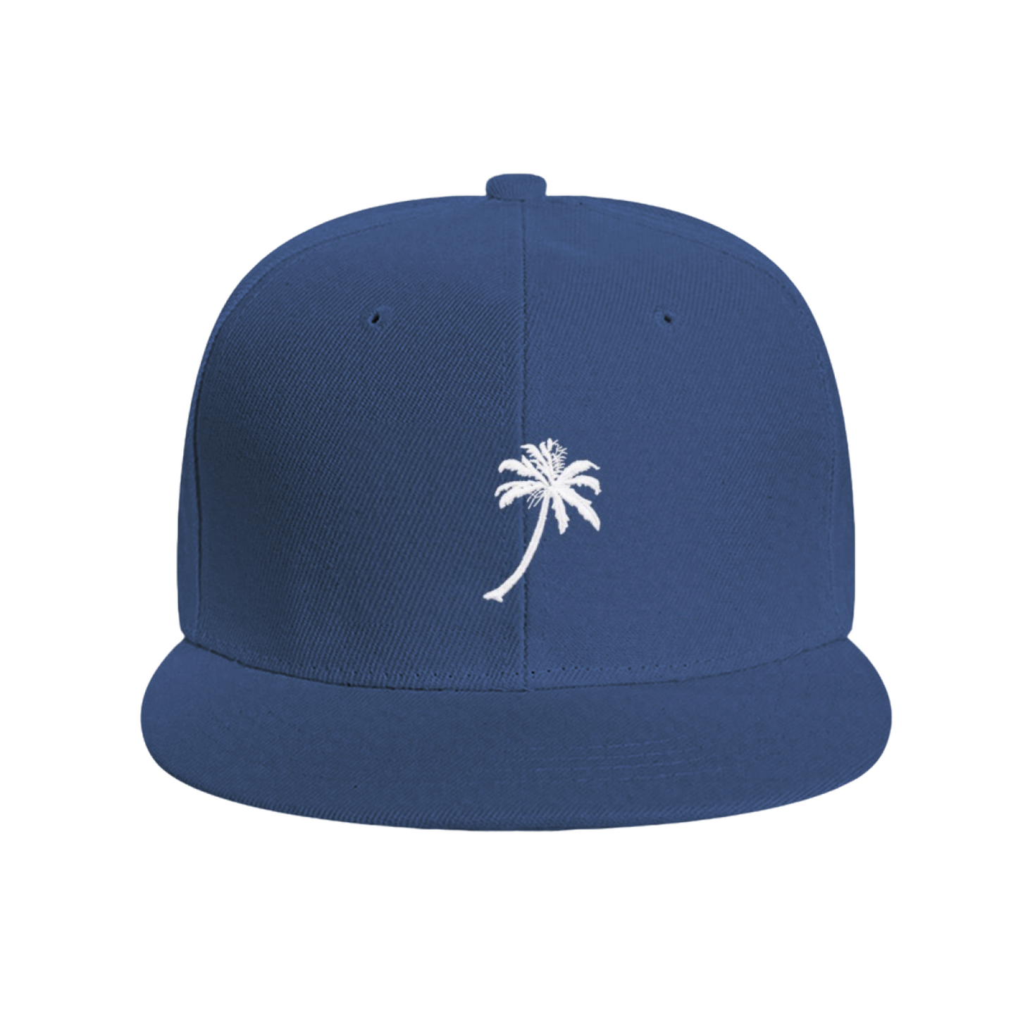 Minimal Palm Tree Graphic Black Flat Brim Snapback Sun Hat, Tropical Beach Streetwear Cap
