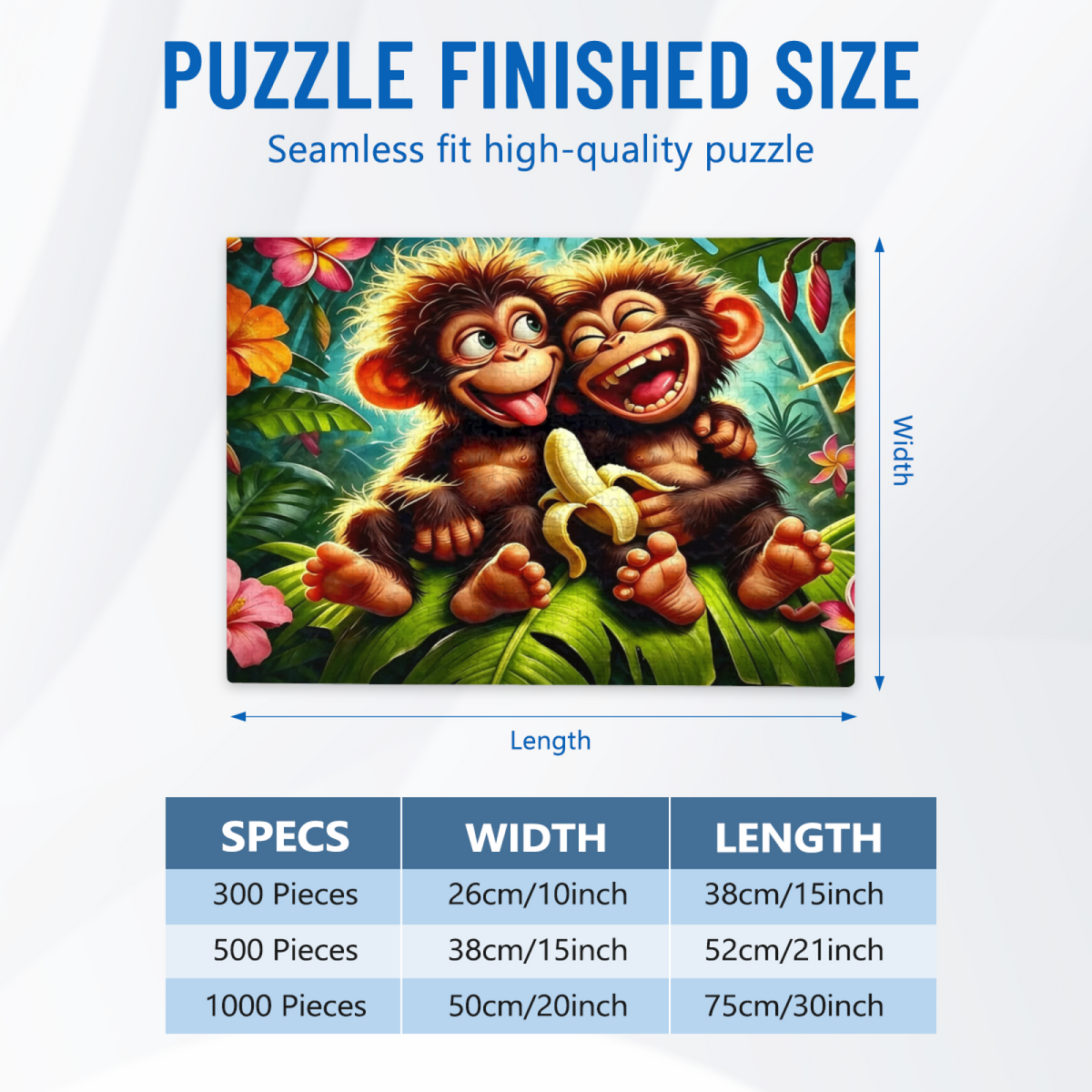 Two Playful Baby Chimps Tropical Jungle Banana Fun Puzzle