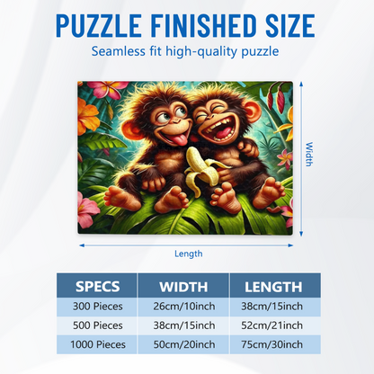 Two Playful Baby Chimps Tropical Jungle Banana Fun Puzzle