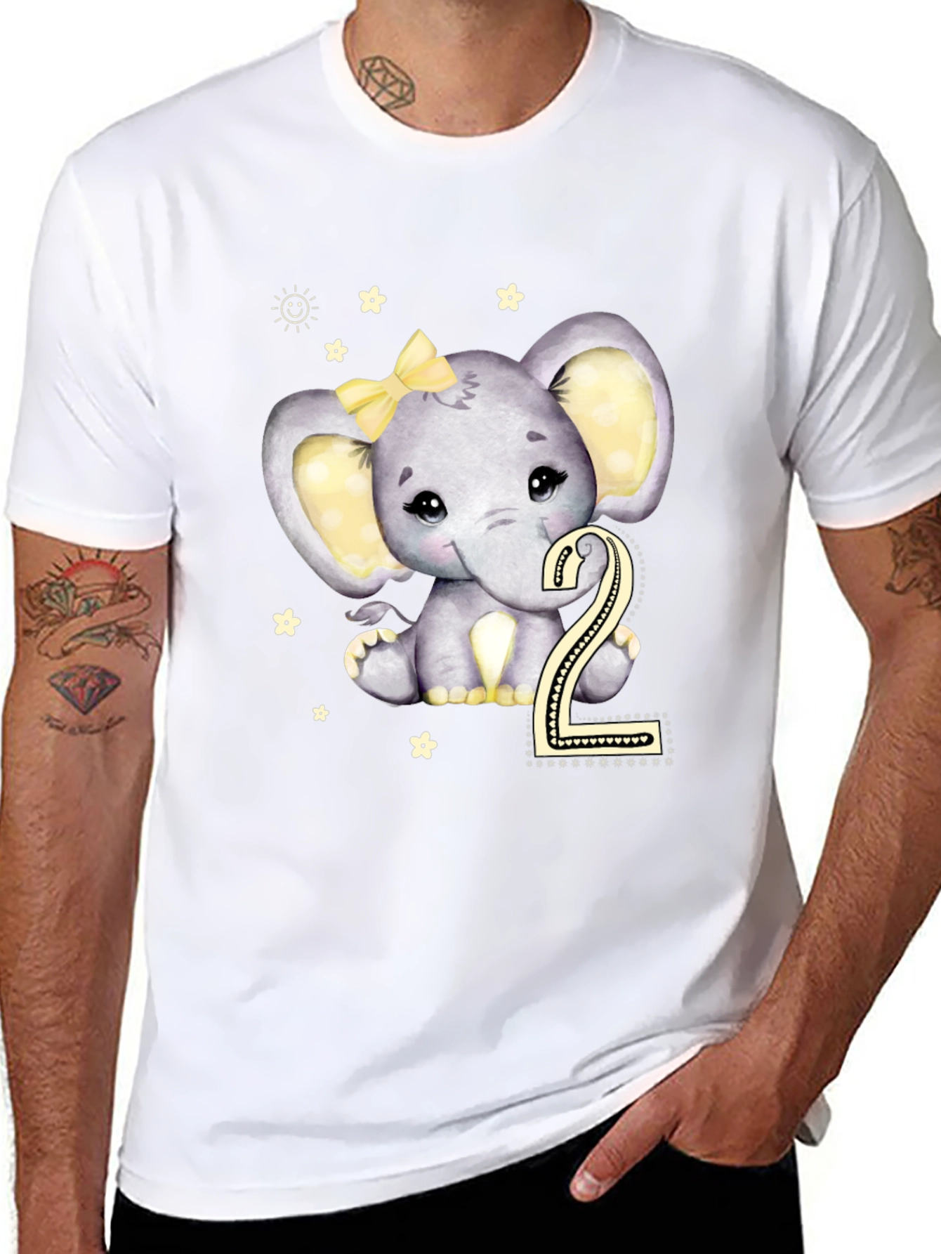 Cute Elephant 2nd Birthday T-Shirt