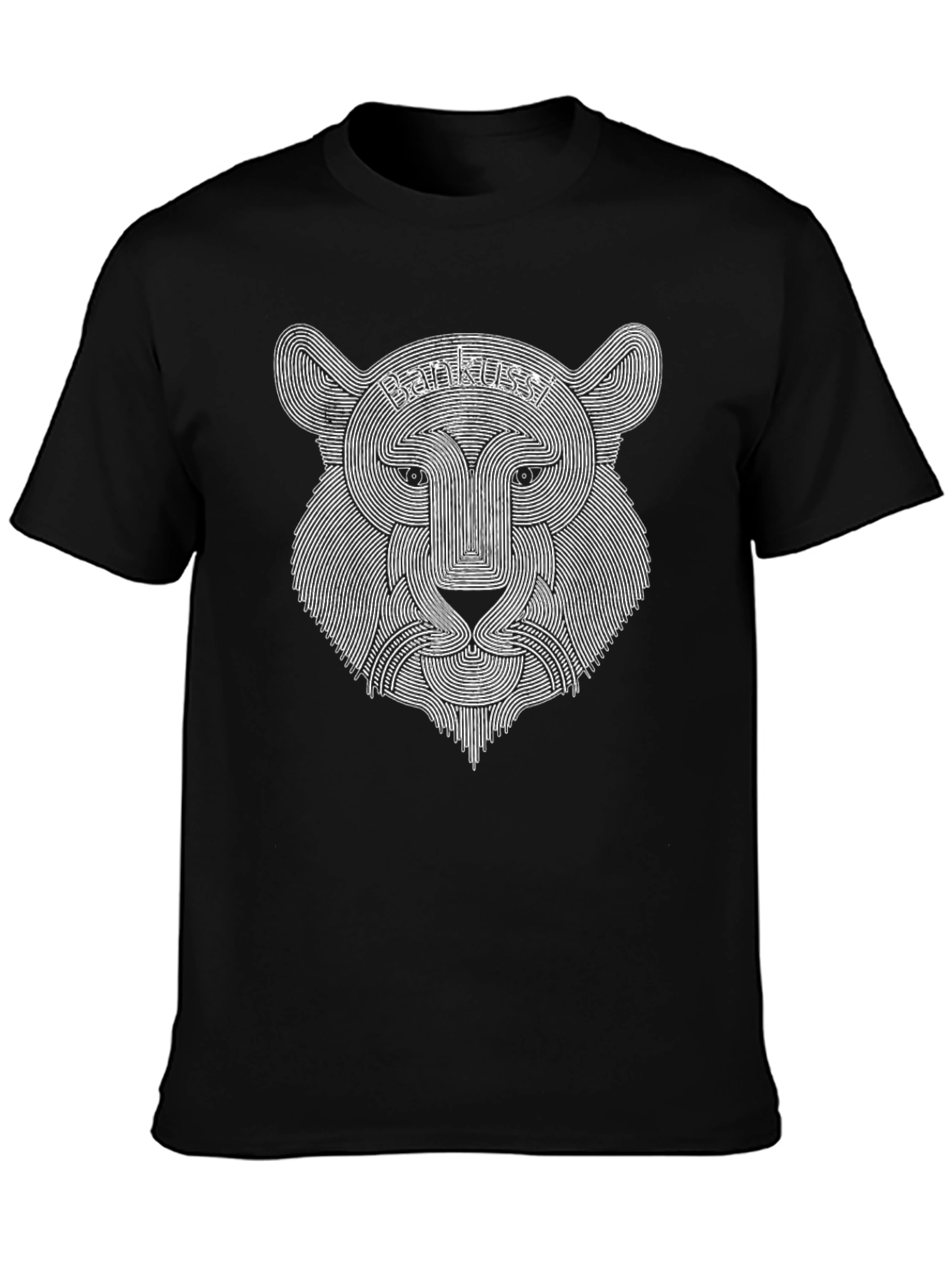 Bankussi Lion Graphic Print Black T-Shirt