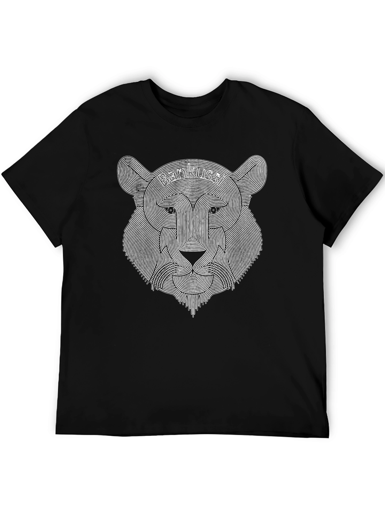 Bankussi Lion Graphic Print Black T-Shirt