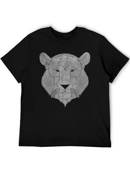 Bankussi Lion Graphic Print Black T-Shirt