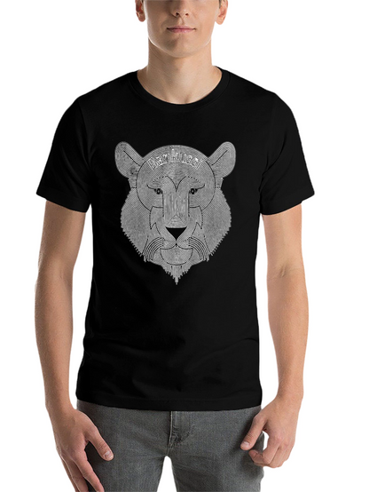 Bankussi Lion Graphic Print Black T-Shirt