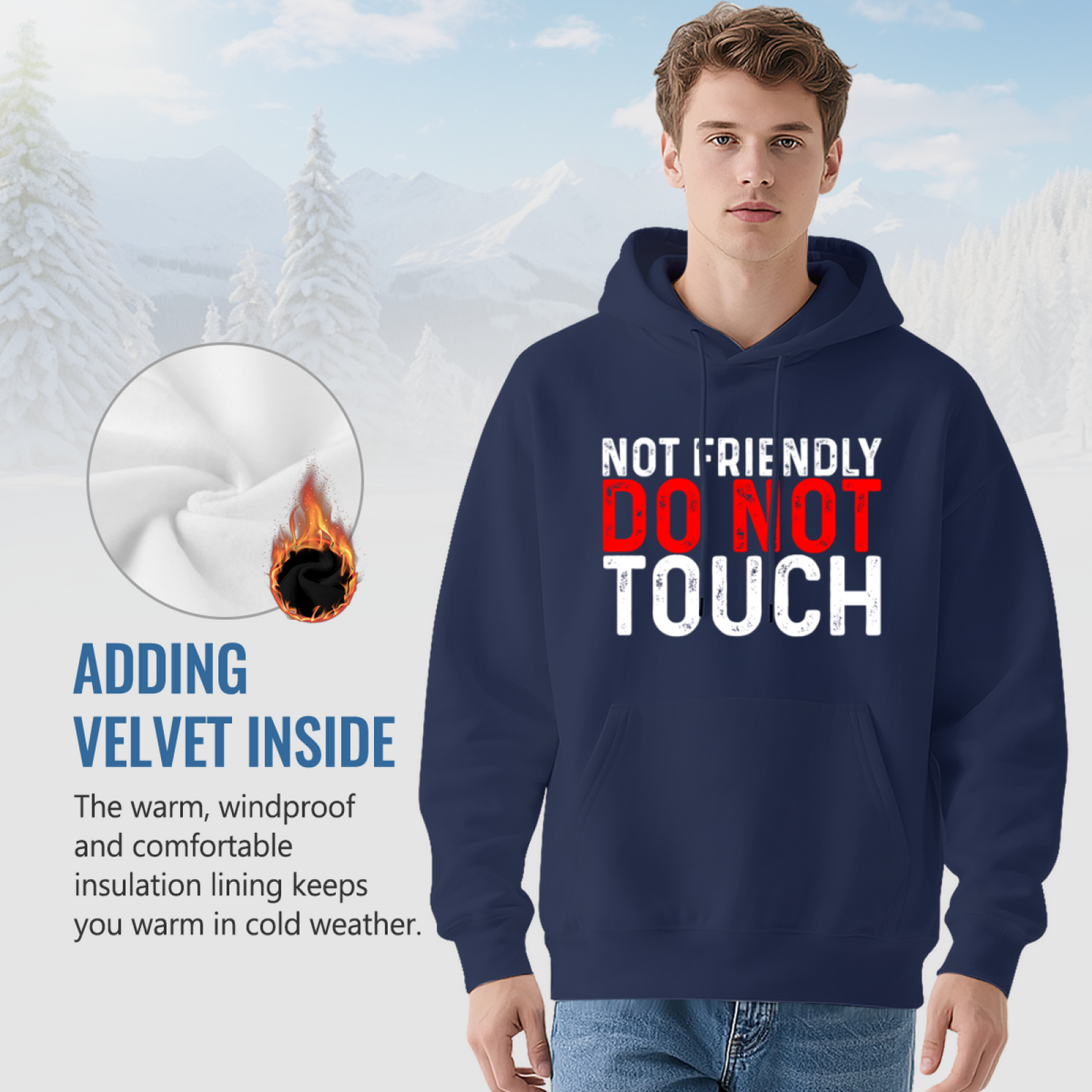 Not Friendly Do Not Touch Sarcastic Unisex Hoodie, Relaxed Wear