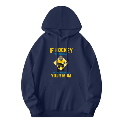 If Hockey Was This Easy Funny Hockey Cartoon Navy Hoodie, Sport Fan Soft Outfit